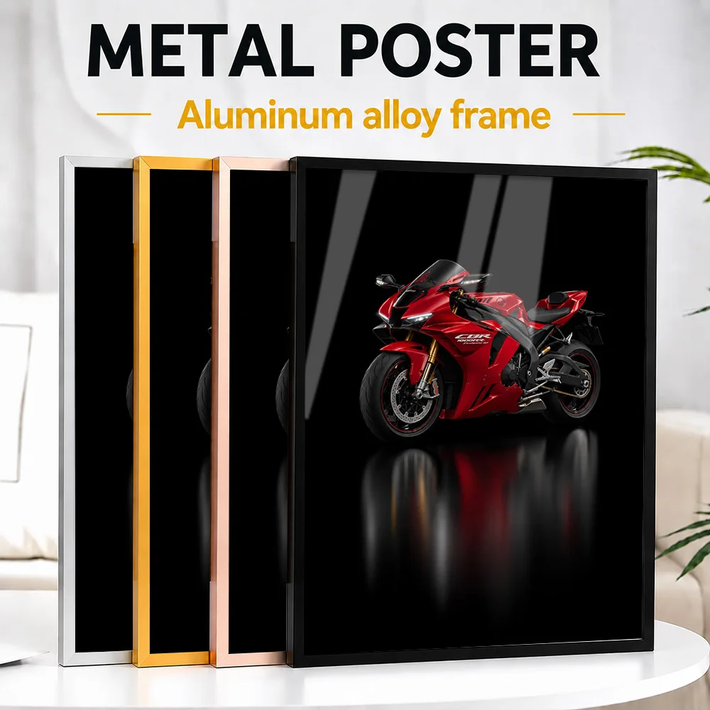 Japanese CBR1000RR-R Fireblade SP Grand Prix Red Motorcycle Framed Metal Print Customized Rider Culture Wall Art For Game Room