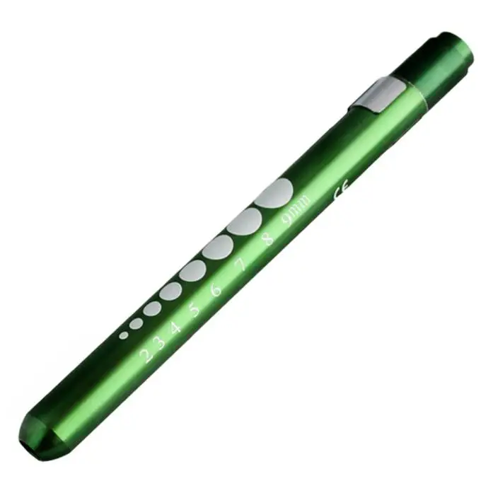 1PCS Reusable LED Medical Penlight Flashlight With Pupil Gauge Pocket Clip Pen Light Torch Lamp For Nurses Doctors Reading