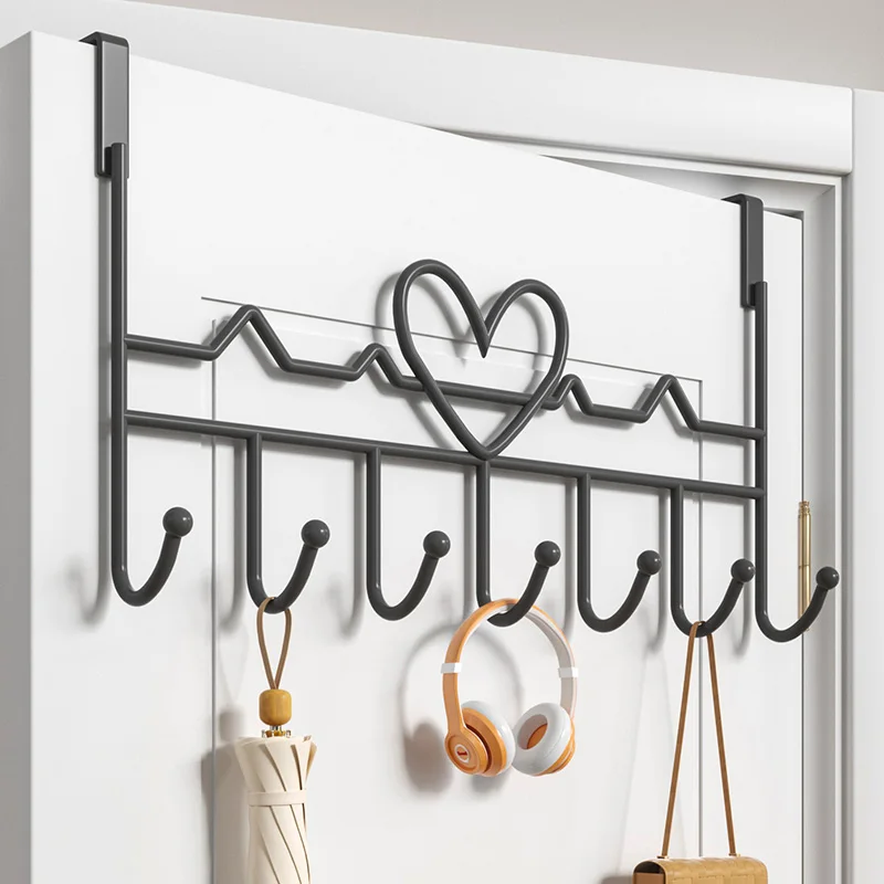 

Heart-Shaped Door Behind Hook Storage Wall Hanging Clothes Hanger Hook Punch-free Hanger Bedroom Organizer Storage Accessories