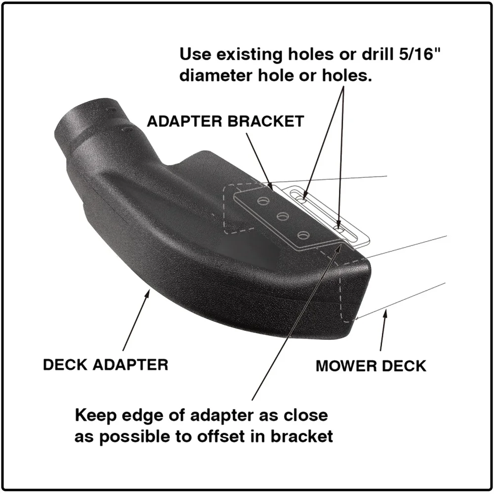 62468 Adapter Mow-N-Vac Kit Leaf Vacuum Bagger Universal Deck Boot Chute for AYP/Craftsman/Sears/Husqvarna Cub Cadet John Deere