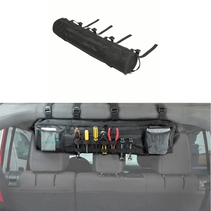 

Stowing Tidying Car Seat Back Roll Bar Storage Bag for Jeep Wrangler TJ JK JL JT 1996-2024 for Suzuki Jimny 2019 Up for Bronco