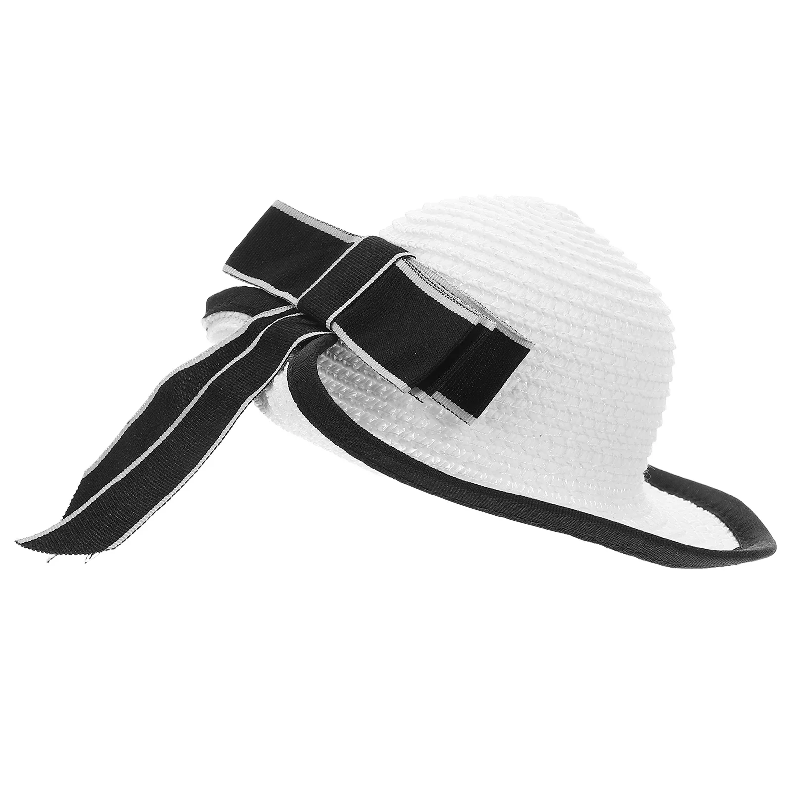 Mini cappelli di paglia realizzati con accessori per case delle bambole intricamente tessuti Texture leggera e realistica per la collezione di piccoli oggetti artigianali