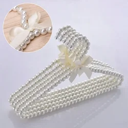 1/2/5/10ps artificial pearl bead bow hanger 40cm pearl dress long pants adult clothing hanger princess cape wedding dress hanger