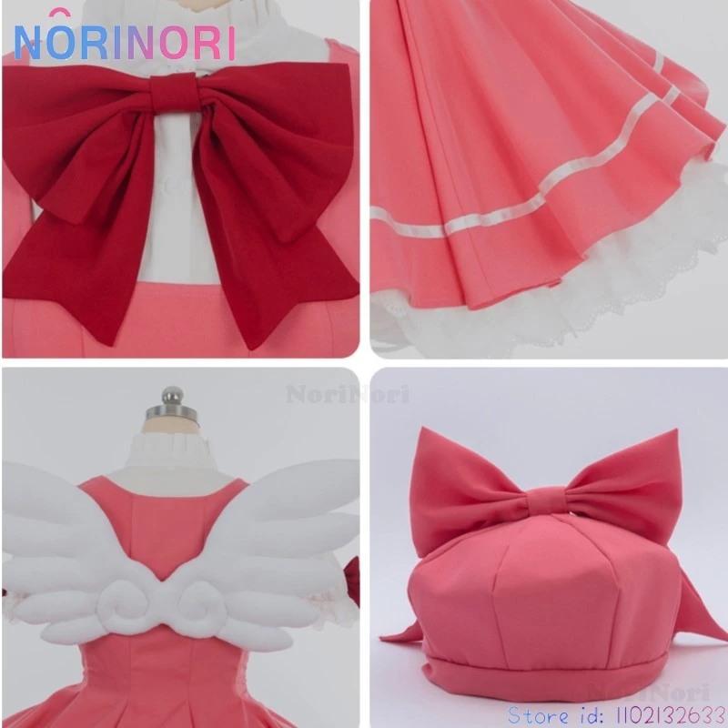 Cardcaptor Sakura Kinomoto Sakura Cosplay Wing Fight Uniform Anime Outfit Card Captor Roleplay Fullset Costume Pink Lolita Suit - view 5