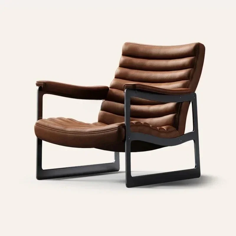 xzzSingle sofa chair Modern style living room single chair Designer full leather leisure chair