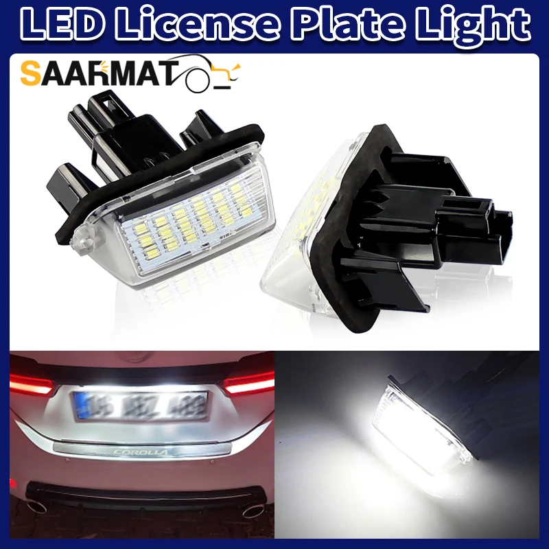 2x For Toyota Auris Avensis Avalon Camry Corolla Highlander Noah Prius Voxy Esquire LED License Number Plate Light Car Rear Lamp