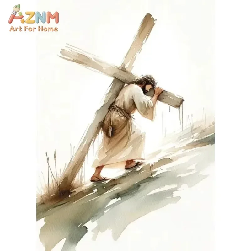 Biblical Story Watercolor Canvas Wall Art Jesus Christian Religious Print Unframed Canvas Painting Home Church Room Decor