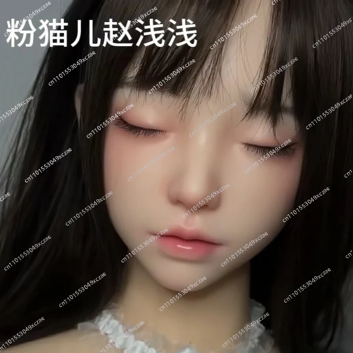 فم مقلد قابل للإدخال، نقش رأس سيليكون، عيون مغلقة، واجهة موديل M16، مكياج دائم، فتحة