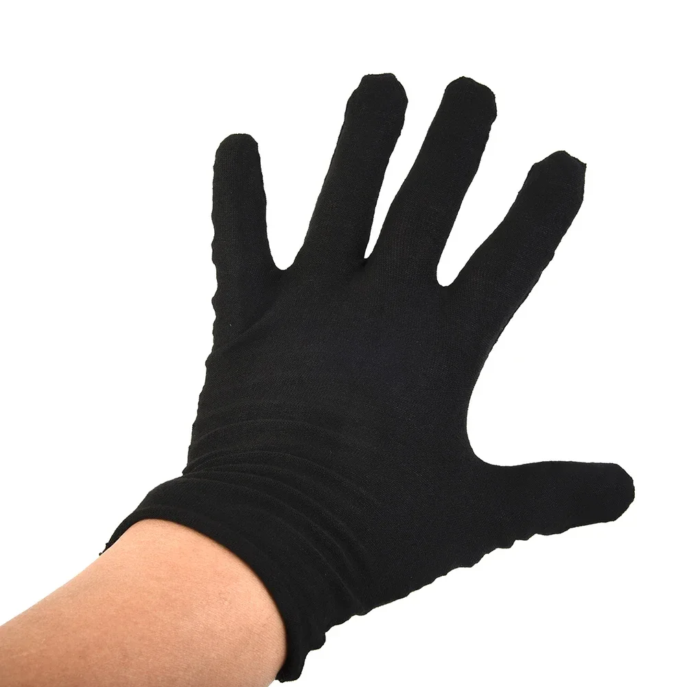 12 Pairs Black Cotton Gloves Soft Large Sensitive Cleaning Dry Moisturizing Wool Knit Wrist Cotton Gloves Workout Gloves