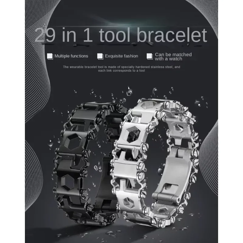 29-in-1 Multifunctional Bracelet Multi Tool Bracelet Men's Wild Outdoor Equipment Survival Bracelet Strap Accessories