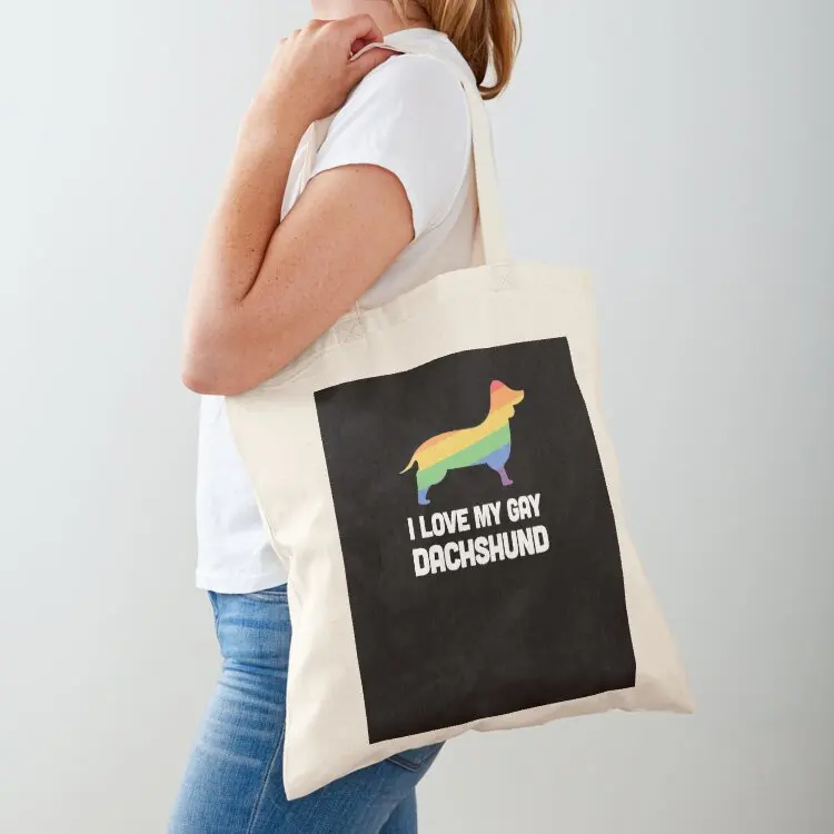 

Dachshund - Funny Gay Dog LGBT Pride Tote Bag Canvas stote bag custom canvas bag woman shopping shopping cart bags