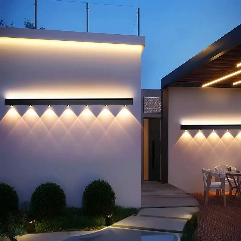 Outdoor Long Strip Hill Wash Wall Lamp Waterproof Garden Villa Porch Light Interior Decor Courtyard Balcony Atmosphere Light