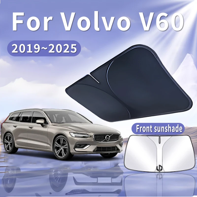 

Складной автомобильный солнцезащитный козырек для Volvo V60 2019 ~ 2025 2020, солнцезащитный козырек на лобовое стекло, теплоизоляция, летнее охлаждение, автомобильные аксессуары