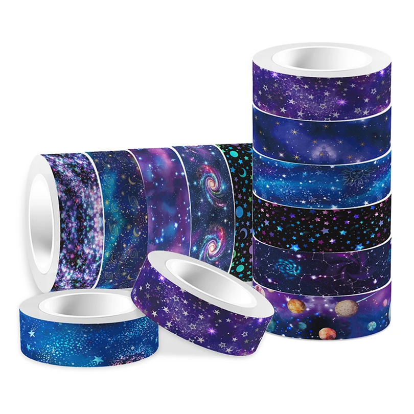 Imagem -05 - Universo Washi Tape Scrapbooking Suprimentos Fita Adesiva Decorativa Decoração do Diário Material Escolar 12 Pcs