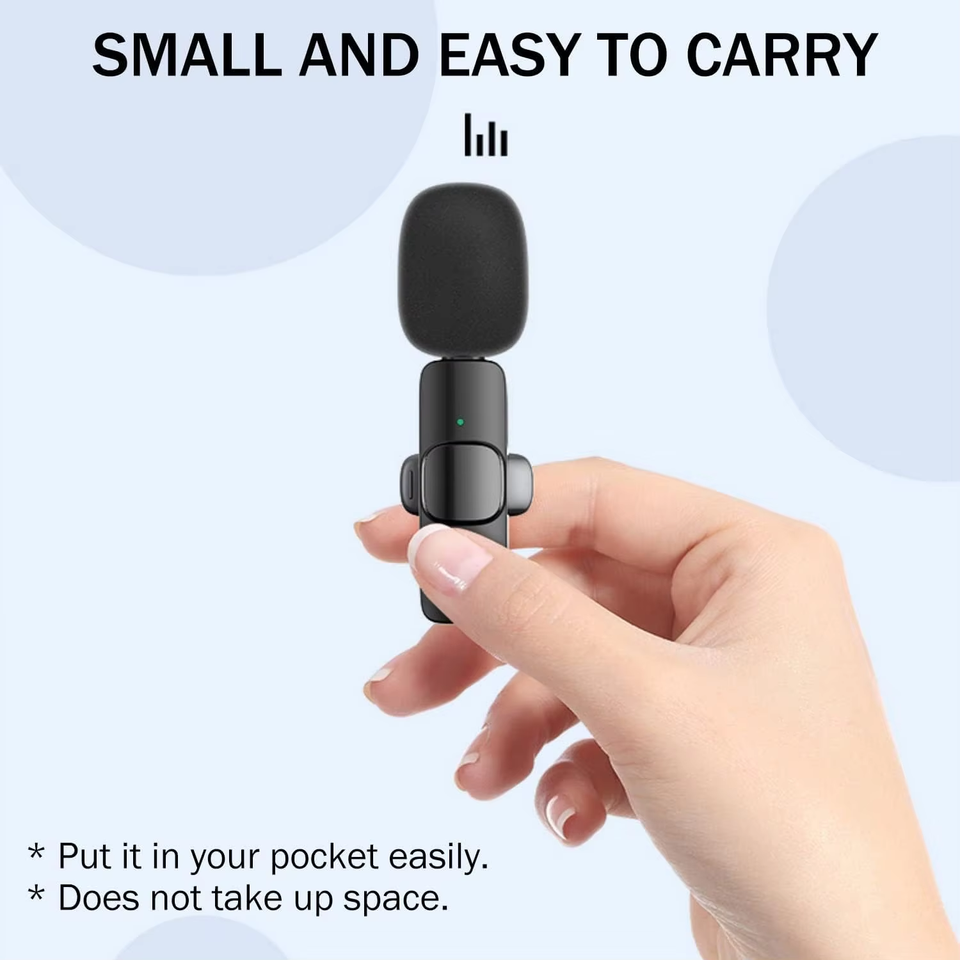  New Wireless Lavalier Microphone Portable Audio Video Recording Mini Mic For iPhone Android Live Broadcast Gaming Phone Mic 2026 