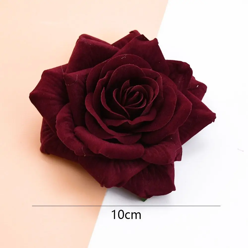 10CM Silk Roses Head DIY Real Touch Artificial Roses Flowers Handmade Non-Fading Fake Flowers Indoor Outdoor Decoration