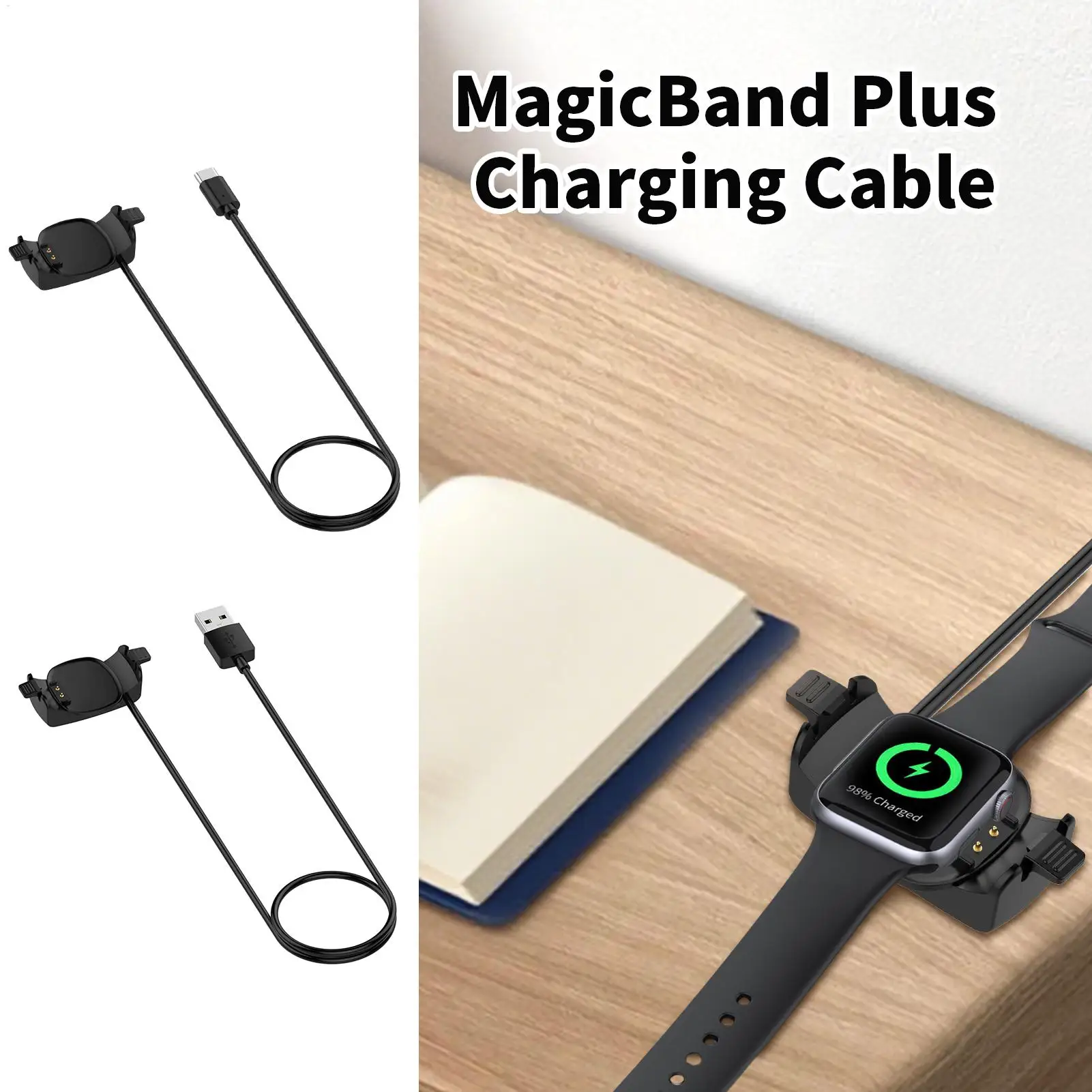 Smart Band Charging Cable 3.2 Ft Fast Charging Cord Replacement Wire Smart Band Accessories for Travel Vacation Park Hotel Kids