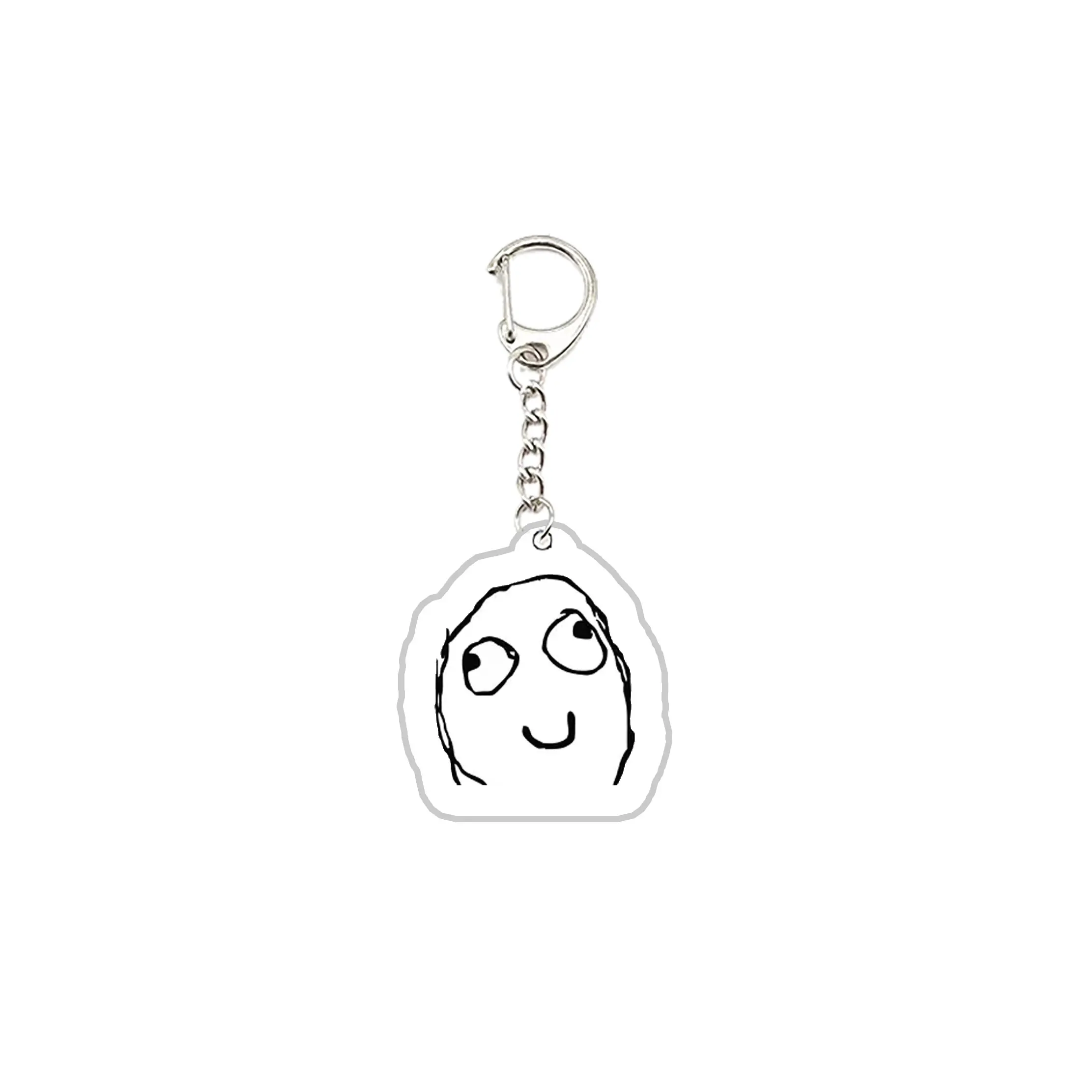 Acrylic Funny TrollFace Keychain Accessories NoMeGusta Rage Face ForeverAlone Pendant Key Chain Ring Keyring Jewelry Fans Gifts