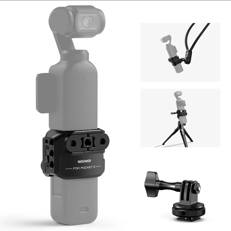 NEEWER Pocket 3 Cage Video Recording Aluminum Alloy Rig with Cold Shoe 1/4