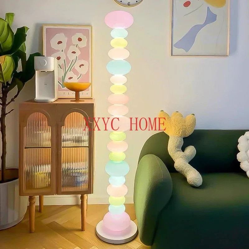 SANDYHA Rainbow Candy Floor Lamps String Standing Table Light Creative Children's Room Led Living Dining  Bedroom Home Decor