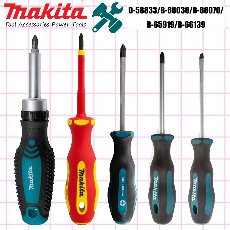 Makita Hand Tool Screwdriver Sets Industrial Grade High Hardness PH2 Slotted Attachments D-58833 B-66036 B-66070 B-65919 B-66139