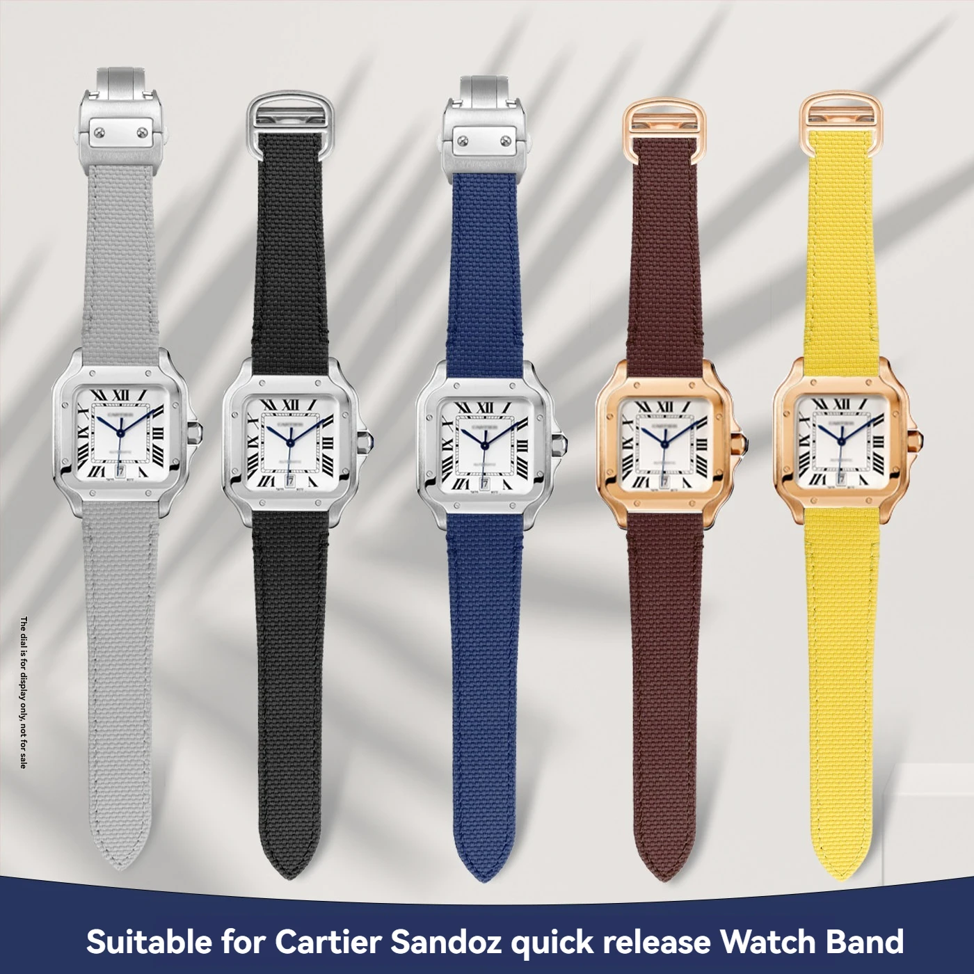 19mm 21mm FKM Rubber for Cartier Santos Quick Release Watch Strap Men's Quick Release WSSA0009 WSSA0010 Fluororubber Watchband