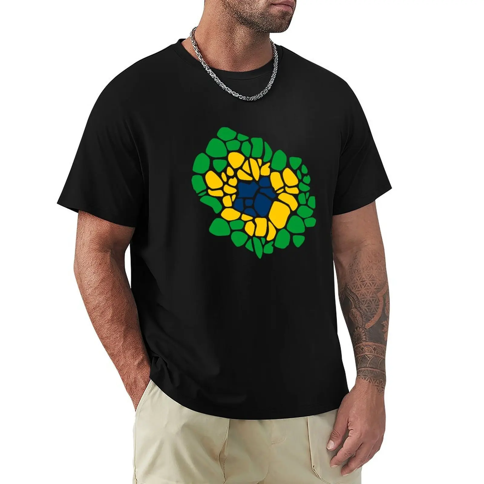 

Brazilian Summer Flower Flag T-Shirt oversized oversizeds graphic t shirts t shirts for men cotton