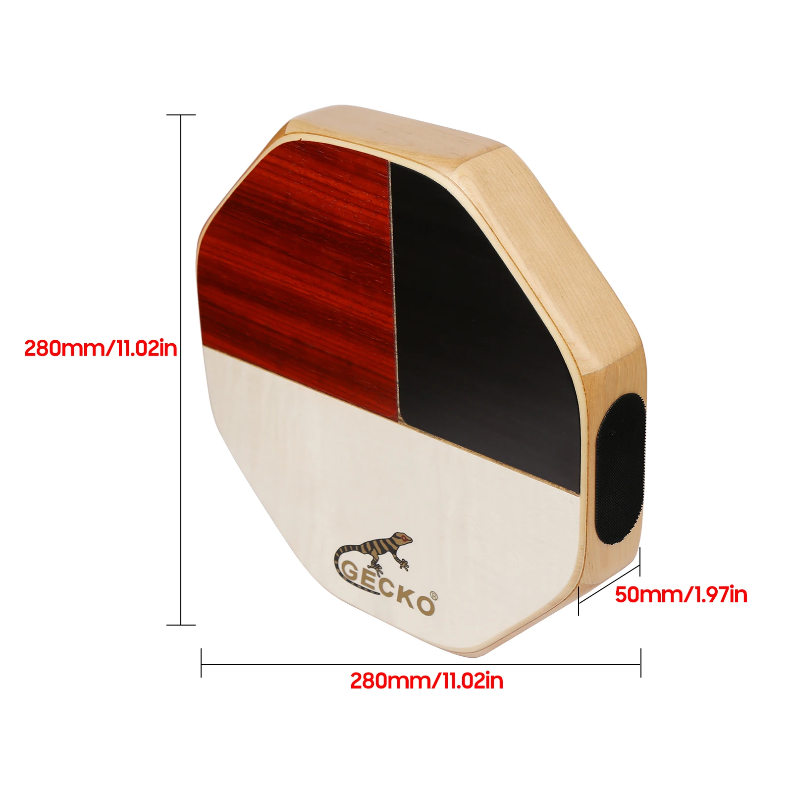 GECKO SD6 Cajon Hand Drum Cajon Drum Percussion Instrument with Carrying Bag Portable for Travel Camping Cajon Drum