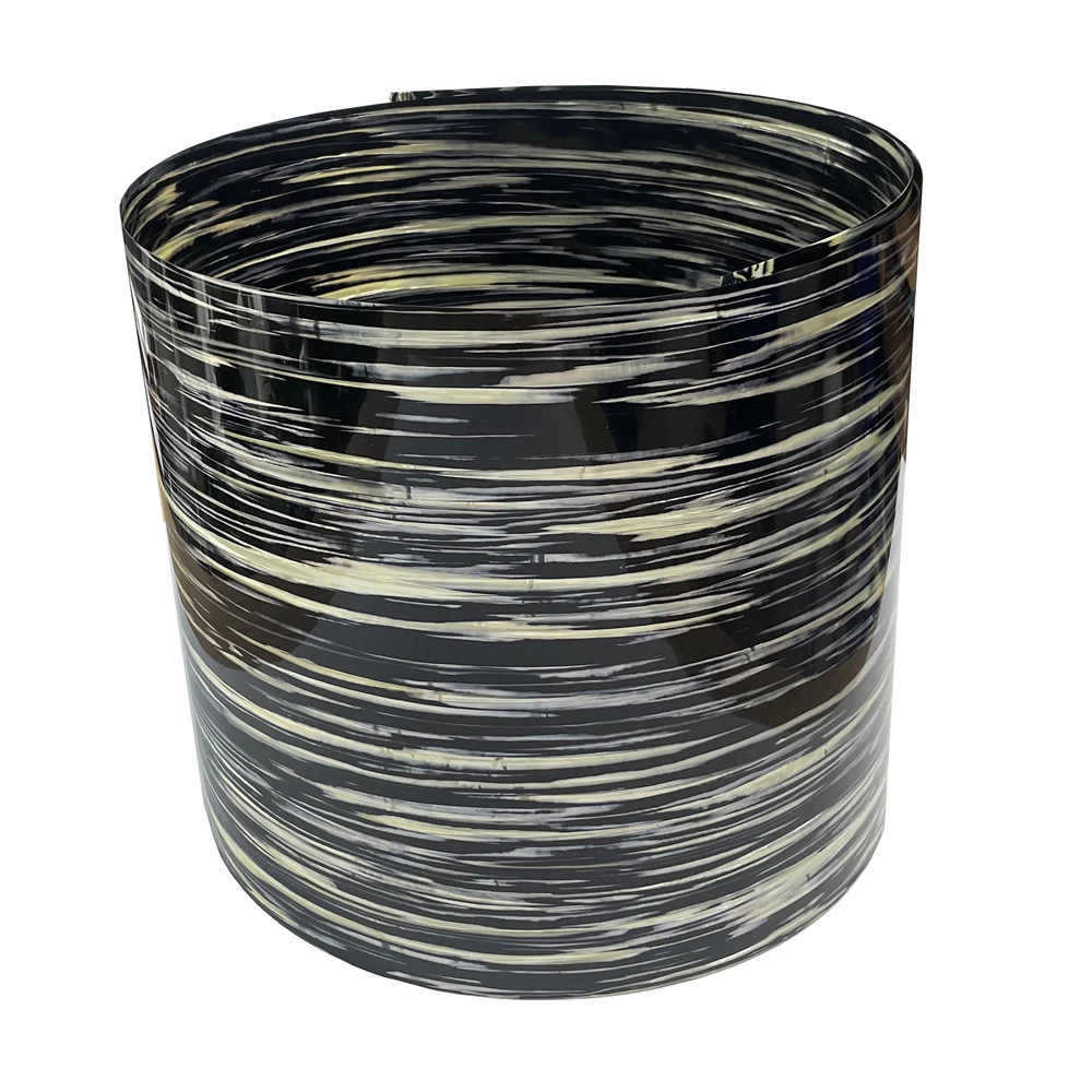 DIY Drum Wrap 0.50mm Black and Beige Stripes Celluloid Sheet Musical Instrument Deco Sheet