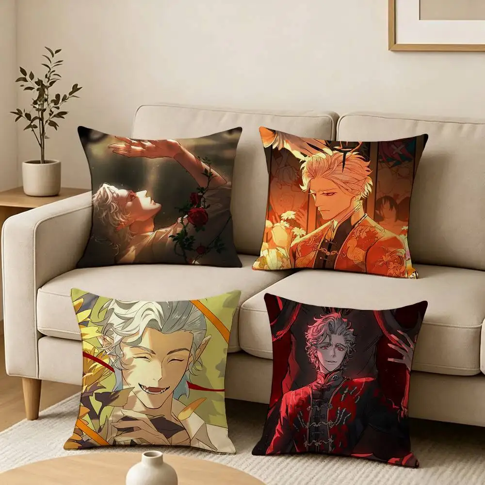 Astarion Ancunin Game BG3 Pillow Case Square Double-Sided Sofa Cushion Cover Bedroom Bedside Pillow