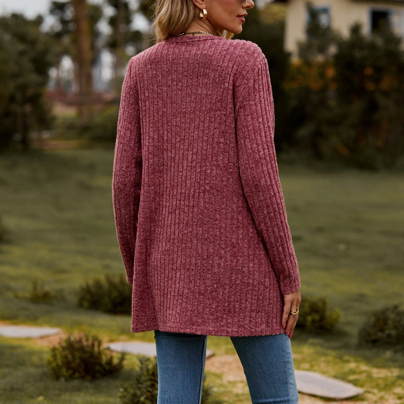 Women\'s Cardigan Sweater 2023 Autumn and Winter New Female Long Coat Twisted Rope With Button Solid Color Knitted Sweaters Women