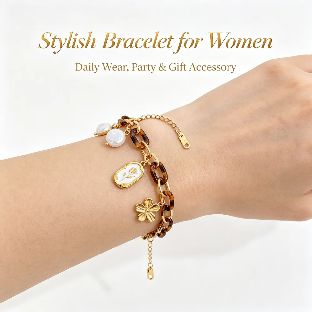 Greatera Marken-Armband für Damen aus Edelstahl im Büroklammer-Stil, zierliche Anhänger-Handkette, Party-Klassiker, wasserdichter Schmuck – Detail 8