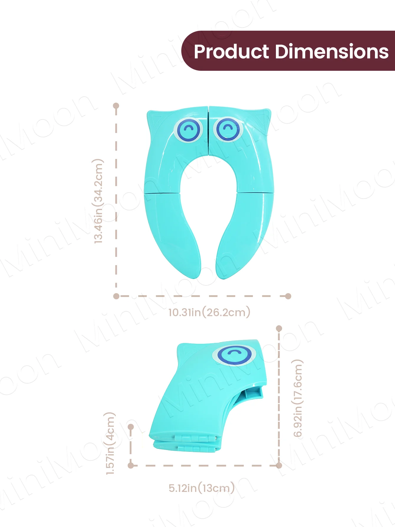 Foldable Travel Potty Seat, Cute Owl Potty Training Toilet Ring with Travel Case, Non-Slip Portable Toddler Seat for Public Toil