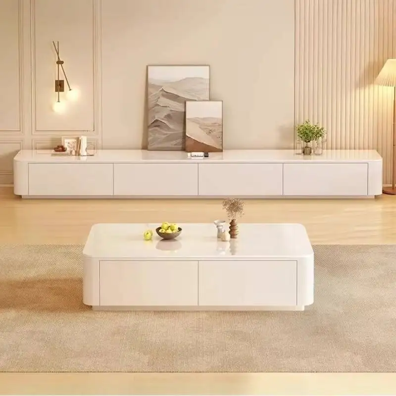 

European Modren Tv Cabinet Decoration Organizer White Living Room Tv Stand Nordic Unique Wooden Tv Kast Meubels Furniture Home