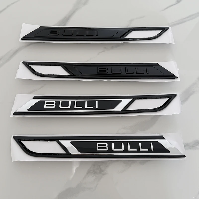 

2pcs/Pair New ABS BULLI Silver Glossy Black Fender Door Emblem for Multivan Car Styling Accessories
