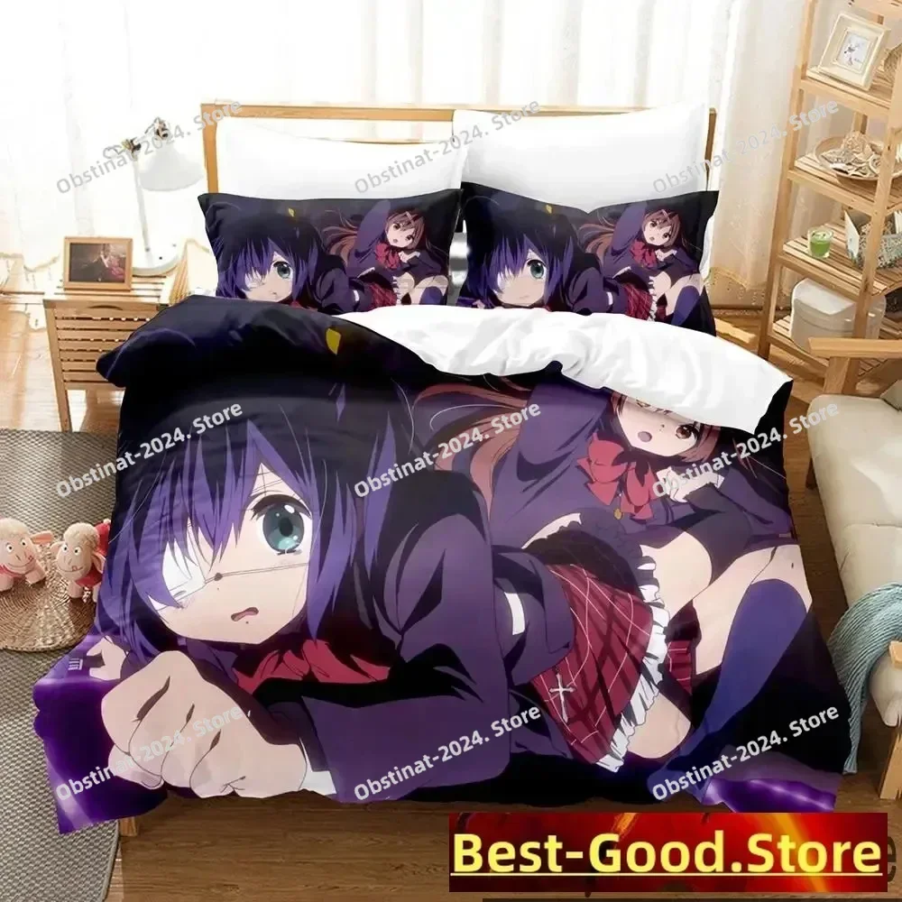2025 애니메이션 러브, 중2병 & 기타 환상 침구 세트 베개 커버 포함 침대 이불 커버 부드러운 싱글 더블 퀸 슈퍼 킹 사이즈