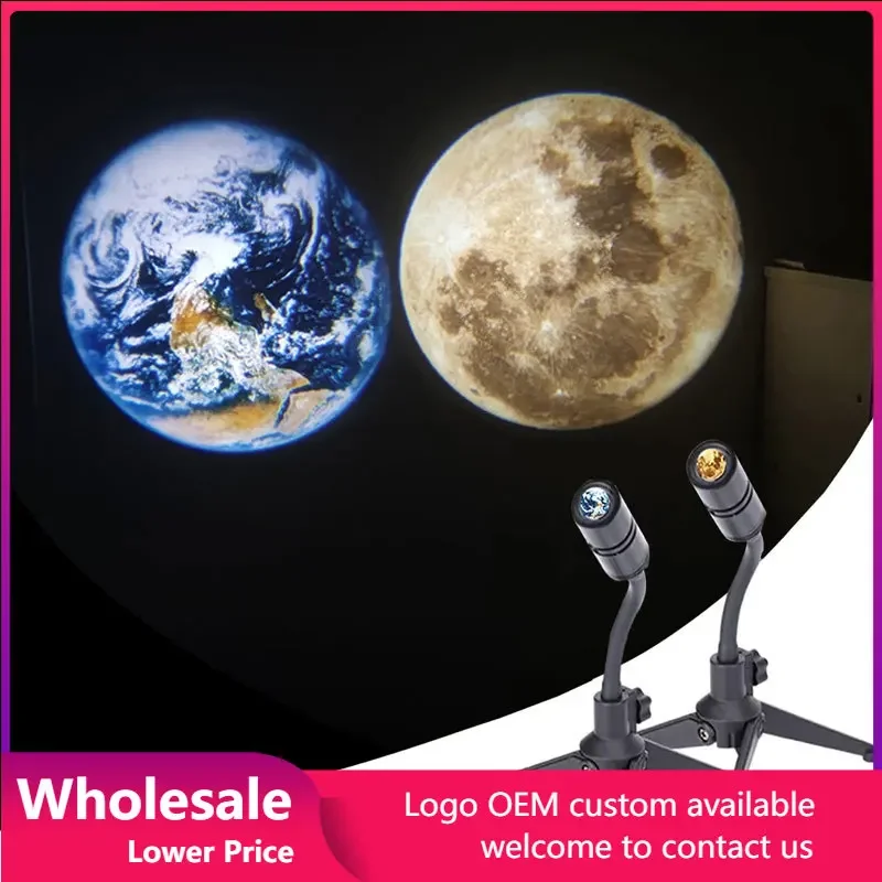 

Starry Projector 360° Rotatable Bracket USB Earth Moon Projection Lamp 2 In 1 Led Night Light Planet Projection Lamp Room Decor