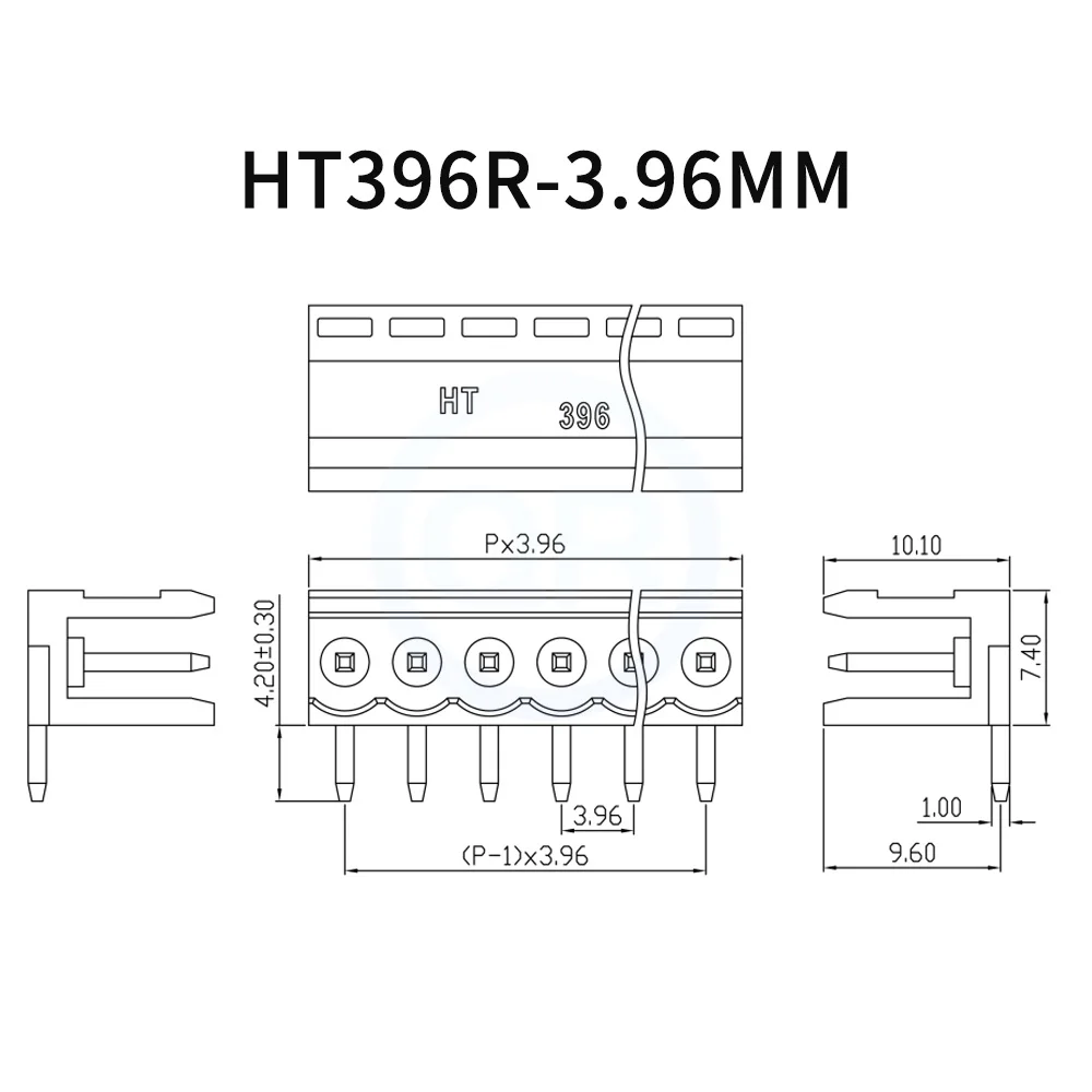 (10PCS) KF HT 3.96MM Green Orange HT396V HT396R 3.96 Plug-in PCB Terminal Block with Straight Pin Right Angle Plug 2-12Pin