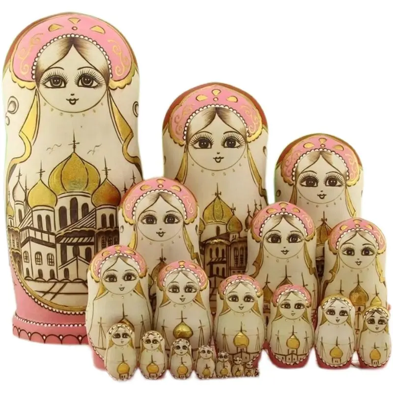 Matryoshka doll 20 layers hand drawn dried linden children educational toys creative ornaments holiday gifts