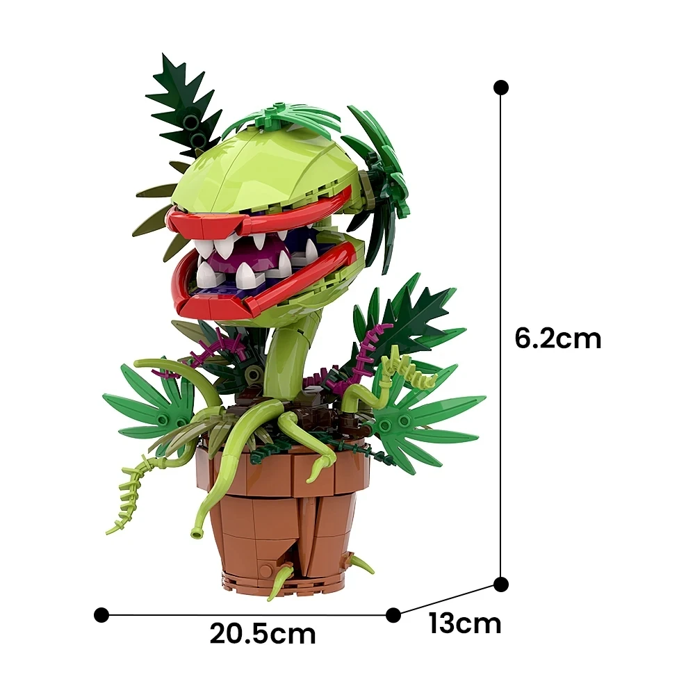 MOC Audrey II Piranha Plant Building Block Chomper Potted Plants Horrors Flower Model Bricks Assemble Toys Children Collect Gift