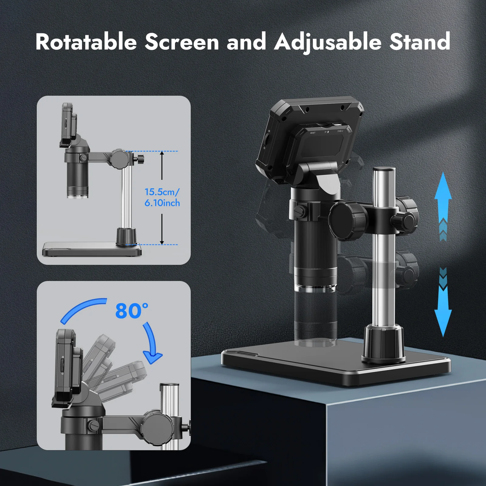 Microscópio digital de 2,8 polegadas, ampliação 1000X, microscópio de moeda 1080P HD, microscópio de solda para reparo eletrônico, PCB, moedas