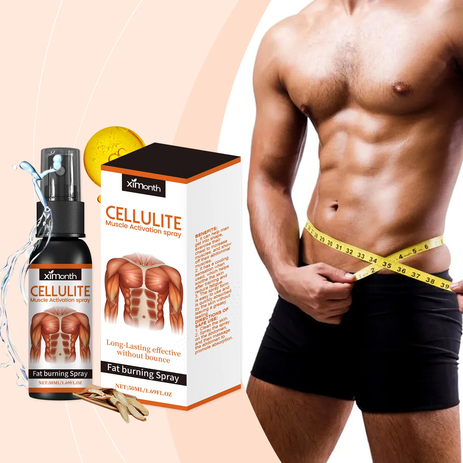

4pcs/set Ximonth Abs Spray Helps Shape And Tighten Abs
