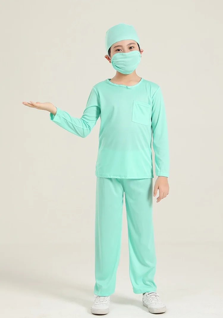 Uniforme de Cosplay de Médecin Professionnel pour Garçon et Fille, Costume d'Halloween pour Enfant avec Accessoires