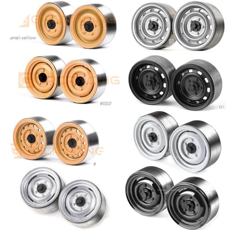 

2pcs Metal 1.9inch 2.2In Wheel Hub Beadlock Rim for 1/10 RC Crawler Car TRX4 RC4WD SCX10 CFX