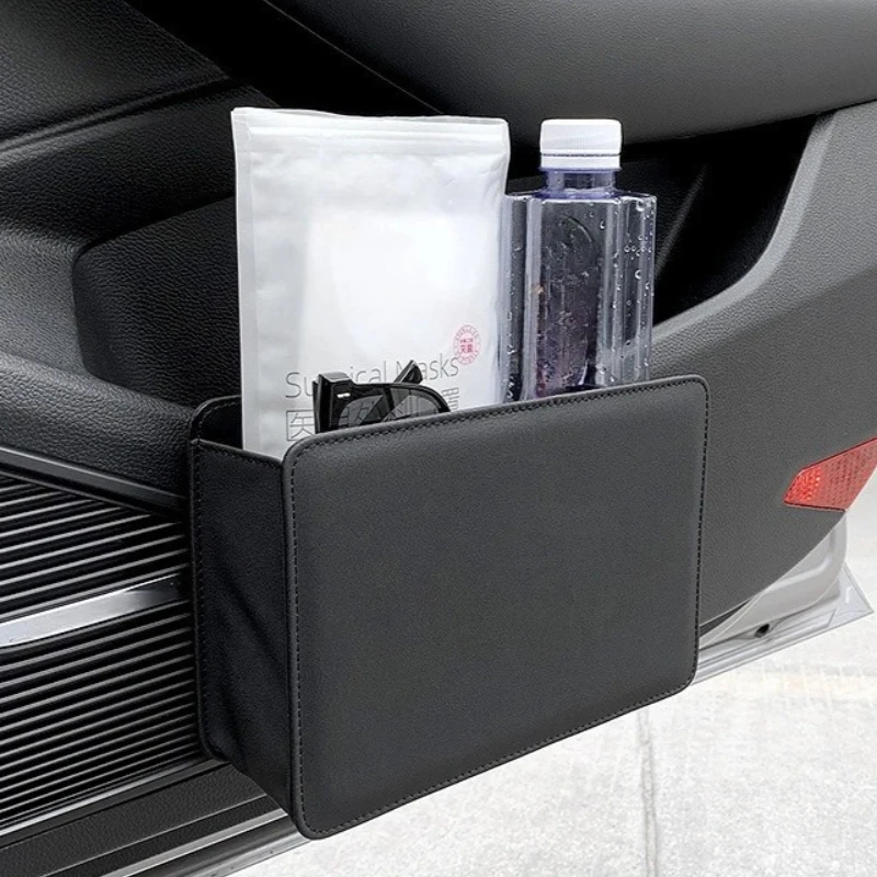 

Car Interior Storage Organizer Foldable Leather Trash Bin Seatback Hanging Multi Pocket Car Door Storage Box for Auto Accessory