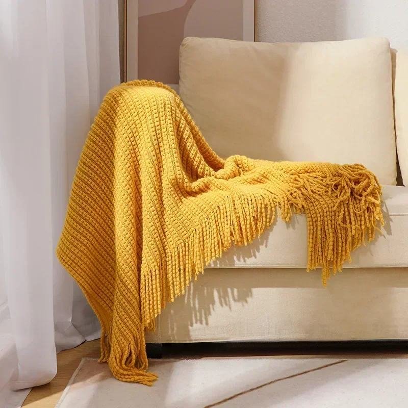 Europe Style Knitted Throw Thread Blankets on the Bed Sofa Throw Travel Nap Blankets Soft Towel Bed Plaid Tapestry 127*172CM