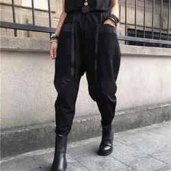 2023 Spring New Large Size High Waist Retro Slacks Female Personality Fashion Zipper Everything Wth Black Pants Woman Clothing