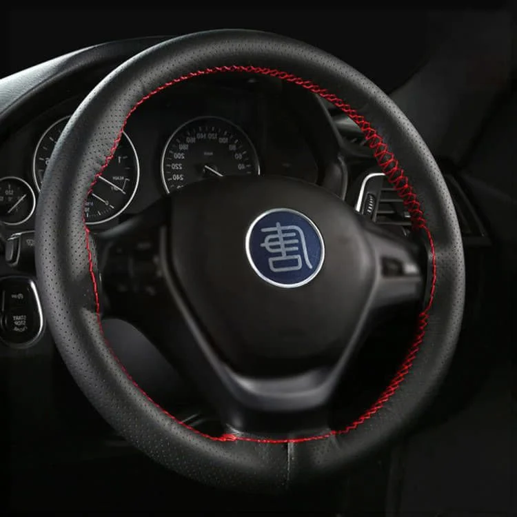 

Нескользящий кожаный чехол на руль автомобиля 38 см для Jeep Wrangler citroen c3 scirocco renault laguna 2 ford focus passat b7 volv