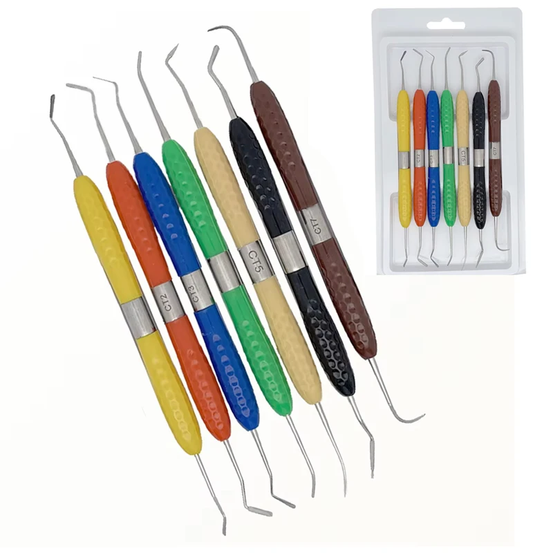 

Набор стоматологических инструментов, 7 шт., наполнитель из смолы для эстетического восстановления. Нож из смолы LM, пластиковый комод с силиконовой ручкой. Идеально подходит для проса