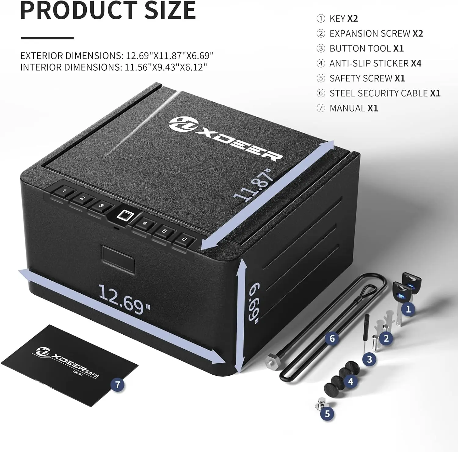 Gun Safe, Biometric Quick Access Gun Safe for Handgun, 4 Pistols High Capacity Handgun Safe with Digital Keypad, Biometric Finge